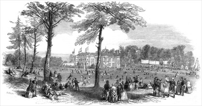 Place, Temperance, and Bond of Universal Brotherhood festival, Hartwell, Buckinghamshire, 1851.Artist: Henry Anelay