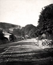 Street through a valley in Hastings, Sussex, early 20th century. Artist: Unknown