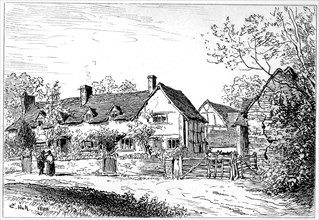 Mary Arden's cottage at Wilmcote, Warwickshire, 1885.Artist: Edward Hull