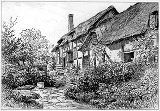 Anne Hathaway's cottage at Shottery, Stratford-upon-Avon, Warwickshire, 1885. Artist: Edward Hull