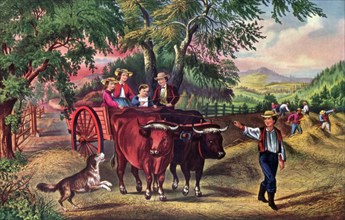 'Haying Time, The First Load', 1868.Artist: Currier and Ives