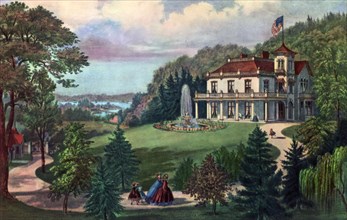 'Life in the Country, Evening', 1862.Artist: Currier and Ives