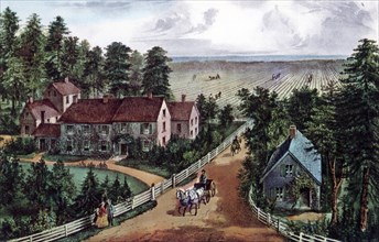 'The Western Farmer's Home', 1871.Artist: Currier and Ives