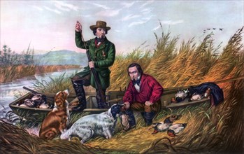 'Wild Duck Shooting', 1854.Artist: Currier and Ives
