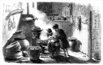 Woman preparing cakes for the Chinese New Year, 1861. Artist: Unknown