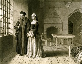 Sir Thomas More (1478-1535) and his daughter, Margaret, 19th century.Artist: R Anderson