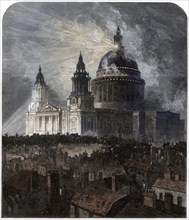 St Paul's Cathedral on Thanksgiving Day, 1872. Artist: Unknown