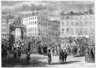 Entry of King George IV into Dublin, 1820s.Artist: Pearson