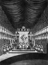 King George IV lying in state in Windsor Castle, 1830. Artist: Unknown
