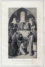 'The Baptism of Ethelbert King of Kent, by St Augustine, Canterbury in 597', (19th century). Artist: R Anderson