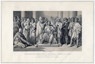 'Coronation of Harold King of the Anglo-Saxons, 1066', (19th century). Artist: W Ridgway