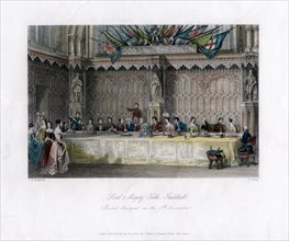The Lord Mayor's table, grand banquet, Guildhall, City of London, 19th century.. Artist: J Shury