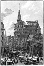 The Western Union Telegraph Company's buildings, Broadway and Dey Street, New York, 1892.Artist: Boudier