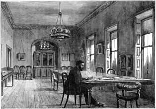 Michael Davitt in the committee room of the Land League, Upper Sackville Street, Dublin, 1891. Creator: Unknown.