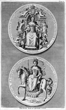 The great seal of Queen Anne of Great Britain.Artist: J Mynde