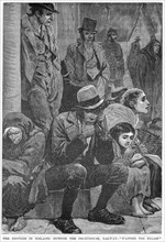 The Distress in Ireland: Outside the Courthouse, Galway - Waiting for Relief, 19th century. Artist: Unknown