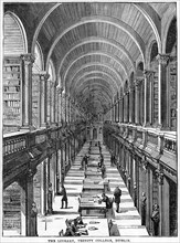 The Library, Trinity College, Dublin, 19th century. Artist: Unknown
