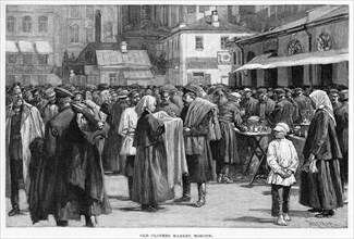 'Old Clothes Market, Moscow', c19th century. Artist: Unknown