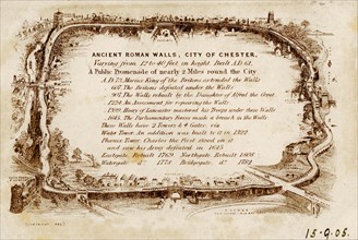 Ancient Roman walls, city of Chester, 1905. Artist: Unknown