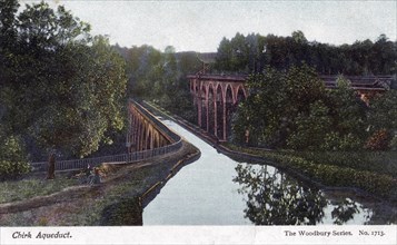 Chirk Aqueduct, Chirk, Wrexham, Wales, 1905.Artist: Walter Bentley Woodbury