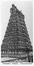 Pyramid Tower, Tiruchendur, Tamil Nadu, India, c1925. Artist: Unknown