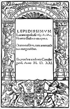 Title page of Lucian, 1521, (1893). Artist: Unknown
