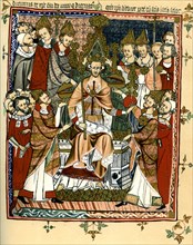 Coronation of a king, early 14th century, (1893). Artist: Unknown