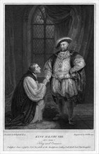 King Henry VIII (1491-1547) and Thomas Cranmer (1489-1556), 1796.Artist: William Satchwell Leney