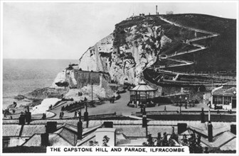 The Capstone Hill, and parade, Ilfracombe, 1936. Artist: Unknown