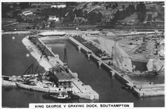 King George V Graving Dock, Southhampton, 1936. Artist: Unknown