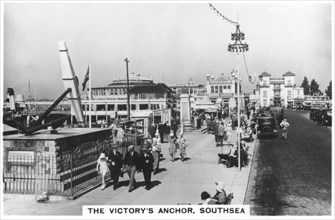 The Victory's anchor, Southsea, 1937. Artist: Unknown