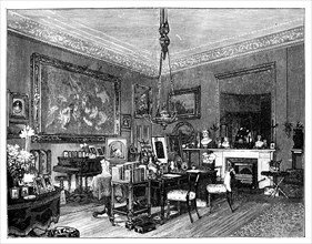 Queen Victoria's private sitting-room, Osborne House, Isle of Wight. Artist: Unknown