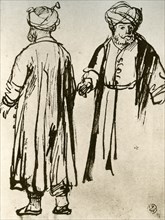 'Two Turks Walking', 1913.Artist: Rembrandt Harmensz van Rijn