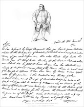 A letter and portrait of Francis Grose, 1772, (1840).Artist: Francis Grose