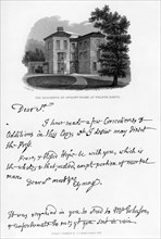 A letter from Edward Young, and a view of his residence at Welwyn, Hertfordshire, 1740s, (1840). Artist: Edward Young