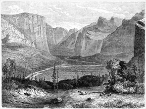 'Yosemite Valley', California, 19th century.Artist: Paul Huet