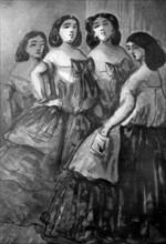 'Four Girls', 19th century, (1930).Artist: Constantin Guys
