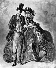 'Man and Woman', 19th century, (1930).Artist: Constantin Guys