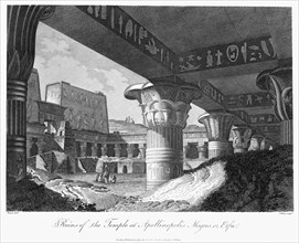 'Ruins of the Temple at Apollinopolis Magna or Edfu, Egypt', 1804.Artist: J Pass
