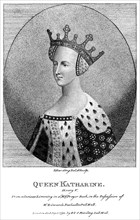 Catherine of Valois (1401-1437), queen consort of King Henry V, 1792.Artist: Harding