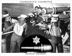Seaman Gunner, 1937.Artist: WA & AC Churchman