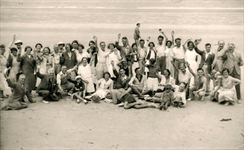 Sports day for the Gloucester Hotel party on La Publente Beach, Jersey, 1938. Artist: Unknown