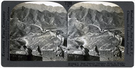 Great Wall of China, near Hankow Pass, China, c1900s.Artist: Keystone