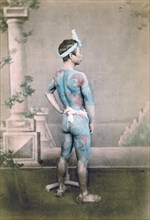 Tattooed Japanese groom (betto), Japan, 1882. Artist: Felice Beato