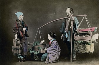 Vegetable pedlar, Japan, 1882. Artist: Felice Beato