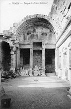 Ruined interior of the Roman Temple of Diana, Nimes, France, 20th century. Artist: Unknown