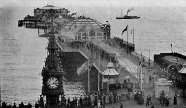 Brighton Aquarium and Palace Pier, Brighton, East Sussex, early 20th century. Artist: Unknown