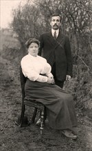 Portrait of a couple outdoors, early 20th century. Artist: Unknown