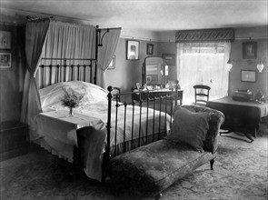 Edwardian bedroom, 1909. Artist: Unknown