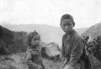 Hill tribe children, Chakrata, 1917. Artist: Unknown